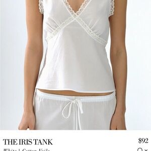 Cotton Knit White Lace Trim Tank Top